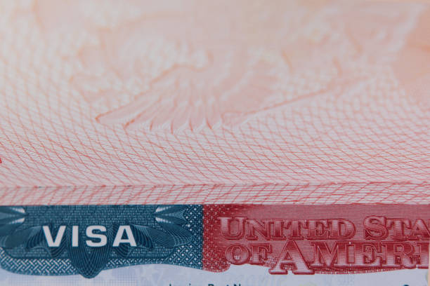 istock American visa on travel document - ID passport 810851188