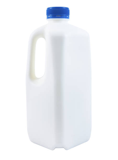 istock Big plastic bottle of milk isolated on white background 810856586