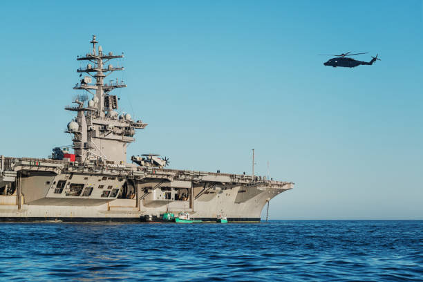 us navy aircraft carrier - nuclear weapons imagens e fotografias de stock