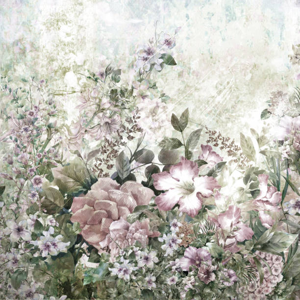 istock Abstract flowers watercolor painting 810869668