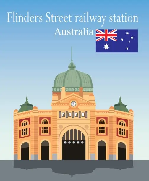 Vector illustration of Flinders  Street Railway Station