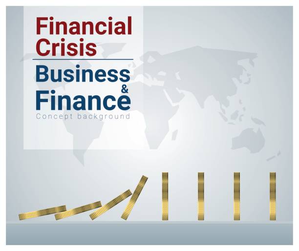 kontekst koncepcji biznesu i finansów z kryzysem finansowym, wektorem, ilustracją - domino despair finance debt stock illustrations