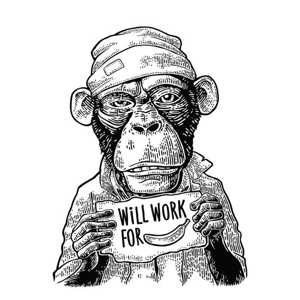 Monkeys Holding A Table With Lettering Will Work For Food Stock Illustration - Download Image Now - iStock Monkeys Holding A Table With Lettering Will Work For Food Stock Illustration - Download Image Now - iStock