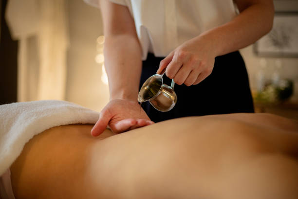 istock Close up of oil back massage 810886284