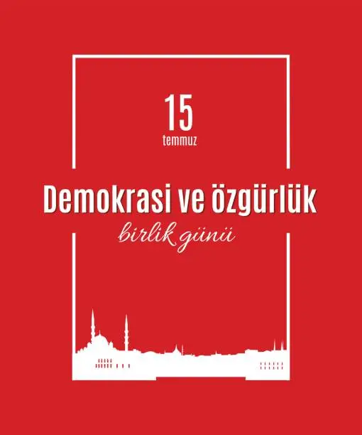 Vector illustration of Turkey holiday Demokrasi ve özgürlük Birlik Gunu 15 Temmuz