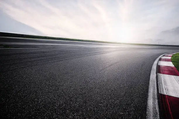 Photo of Empty Racing Track With Sunlight