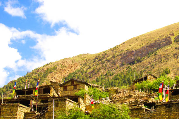 istock treking around Annapurna circuit 810900820