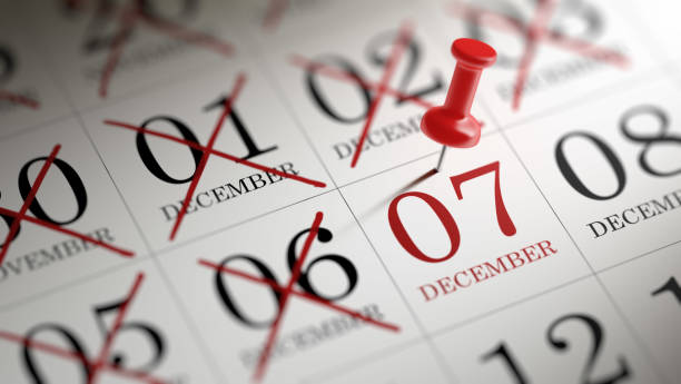 koncepcja kalendarza - december 7th zdjęcia i obrazy z banku zdjęć