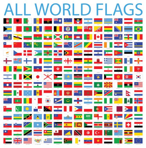 stockillustraties, clipart, cartoons en iconen met alle wereld vlaggen - vector icon set - belgische vlag