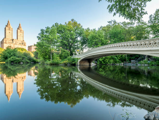 Bow bridge Central Park stock photo