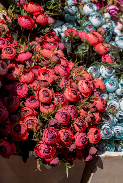 istock Fake artificial flowers  in view 810922964