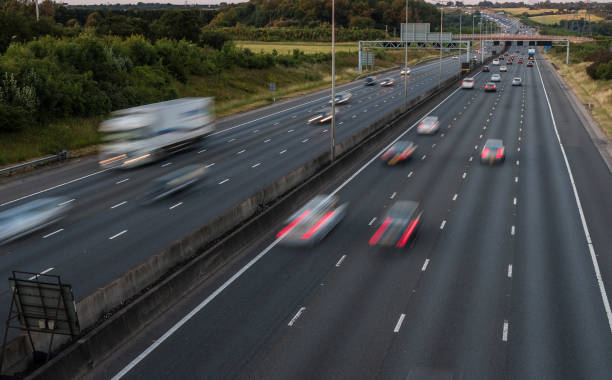 istock Traffic on the motorway at the dusk time 810927032