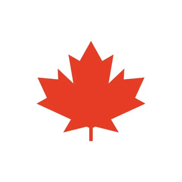 Vector illustration of Maple leaf vector icon. Symbol of Canada