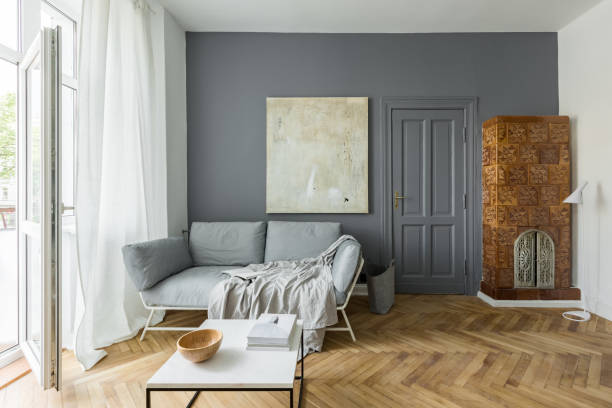 istock Living room with tiled stove 810938274