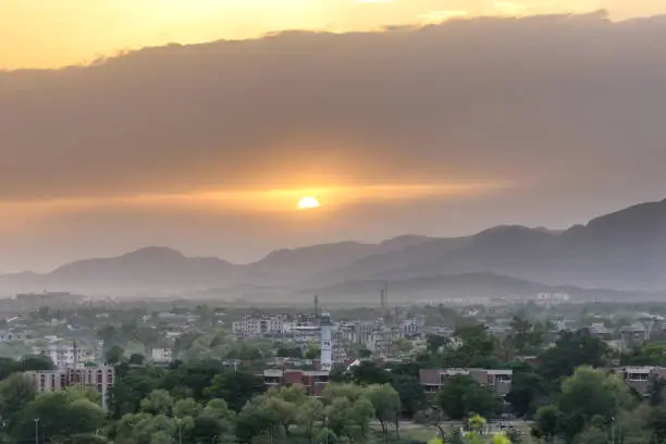 Sunset view of capital of Pakistan,Islamabad