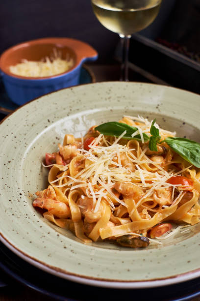 istock Tagliatelle with prawns and spices 810977524
