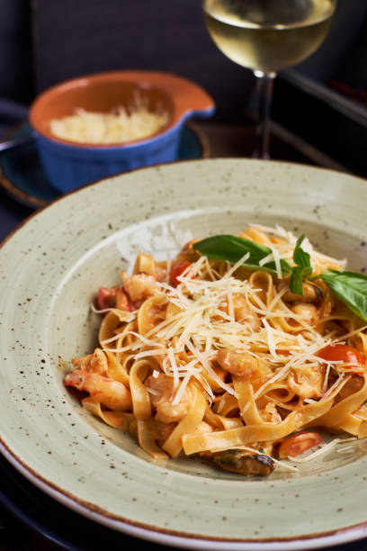 istock Tagliatelle with prawns and spices 810977724