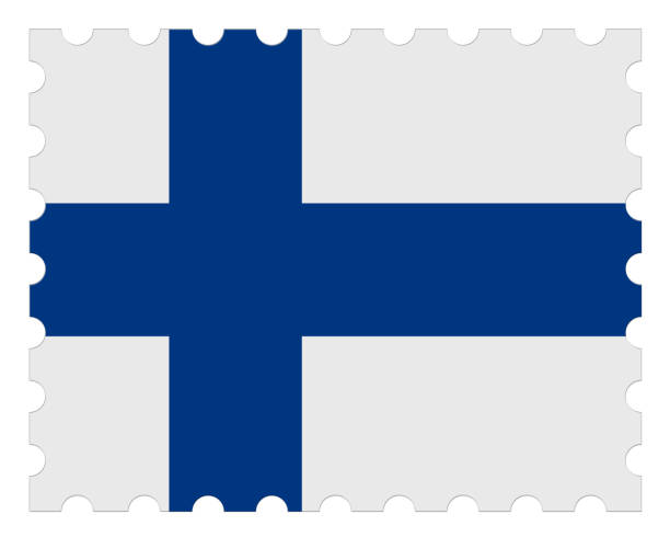 istock Finland Flag Postage Stamp, 3d illustration on white background 810982314