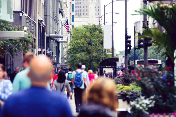 istock Crowded downtown - People on the street 810982428
