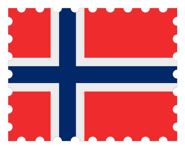 istock Norway Flag Postage Stamp, 3d illustration on white background 810982576