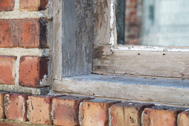 istock Cracked and Peeling Paint on a Windowsill 810992600