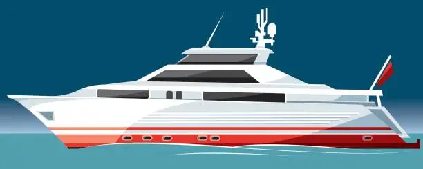 Vector illustration of Vector yacht