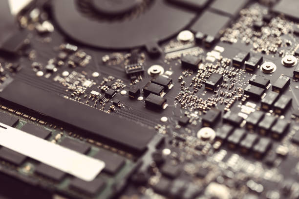 istock Chip of laptop, closeup 811065386