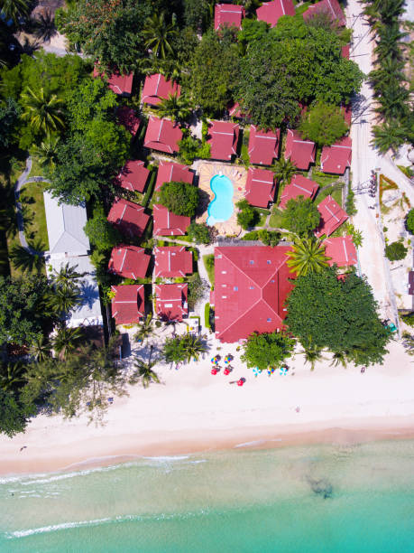 istock Aerial view of the beach area 811094448