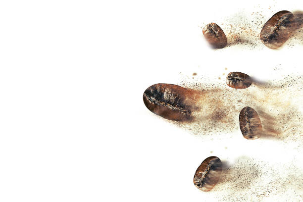 istock The Roasted coffee beans breaking on the white background 811114258