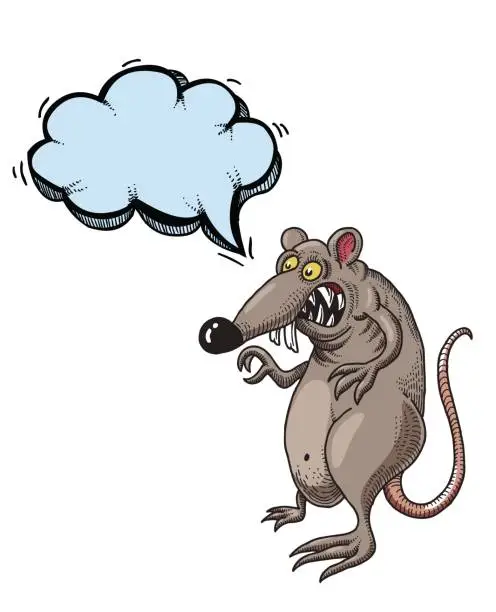 Vector illustration of evil rat-100