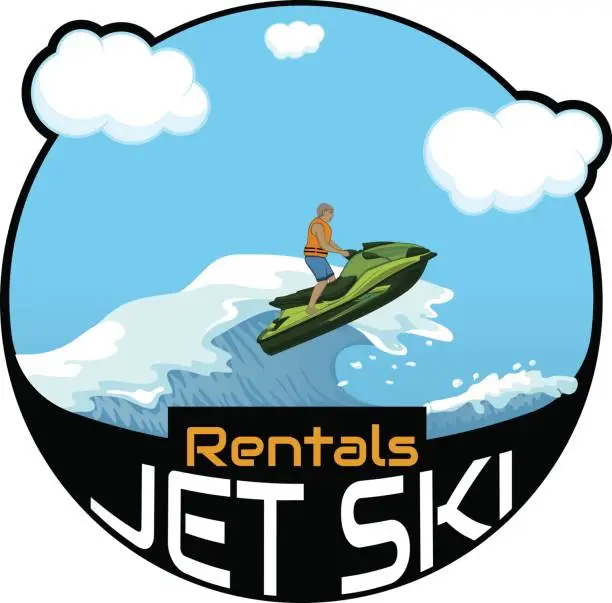 Vector illustration of icon jet ski, scooter