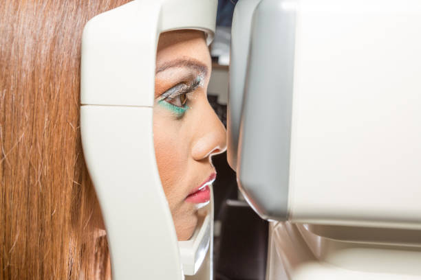 istock Close-up of Lady in Eye Exam 811124844