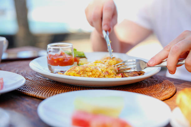 istock Men eating healthy breakfast in outdoor 811143836