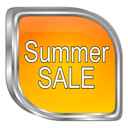 orange summer sale button - 3D illustration
