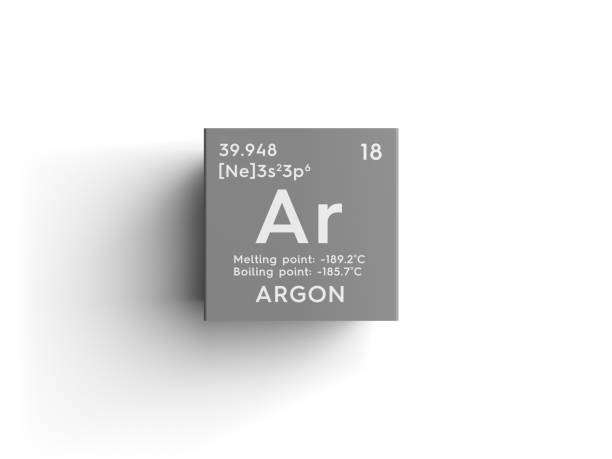 Argon. Noble gases. Chemical Element of Mendeleev's Periodic Table. Argon. Noble gases. Chemical Element of Mendeleev's Periodic Table. Argon in square cube creative concept. argon stock pictures, royalty-free photos & images