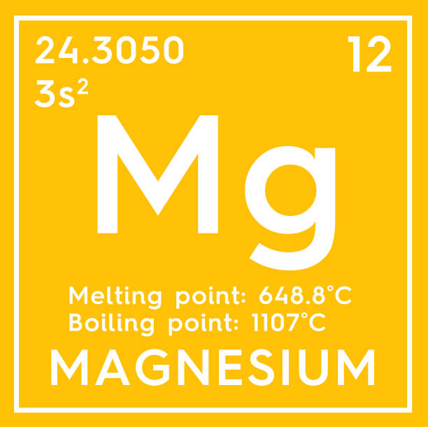 magnesium. alkaline earth metals. chemical element of mendeleev's periodic table. - mendeleev table imagens e fotografias de stock