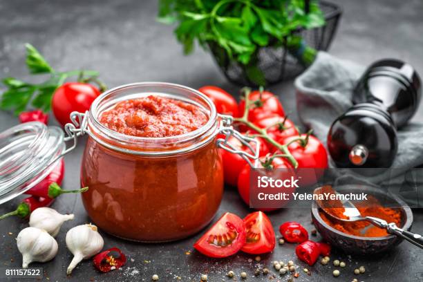 Tomato Sauce Stock Photo - Download Image Now - Tomato Sauce, Tomato, Jar