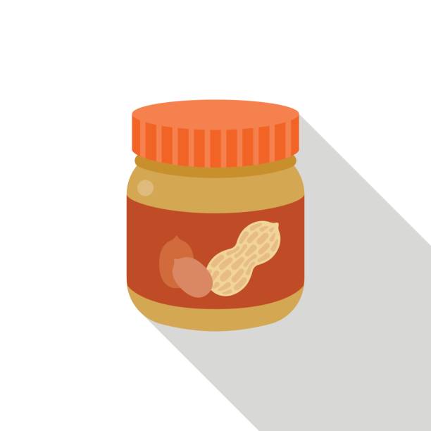 벡터 땅콩 버터 병 아이콘 - peanut butter stock illustrations