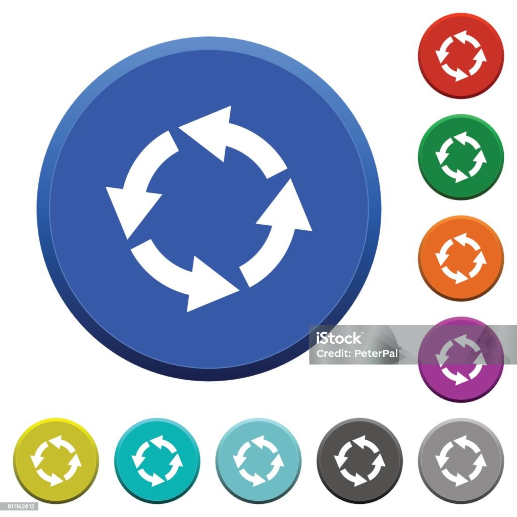 Rotate Circle Button Rotate Left Beveled Buttons Stock Illustration - Download Image Now ...