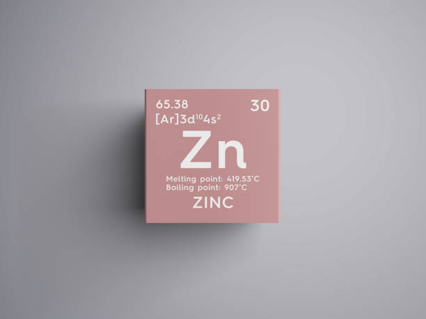zinco. metalli di transizione. elemento chimico della tavola periodica di mendeleev. - zinc foto e immagini stock
