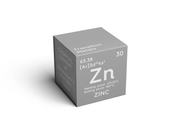 Zinc. Transition metals. Chemical Element of Mendeleev's Periodic Table. Zinc. Transition metals. Chemical Element of Mendeleev's Periodic Table. Zinc in square cube creative concept. zinc element stock pictures, royalty-free photos & images