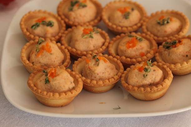 istock Sandwiches and kanape festive wedding table 811168152