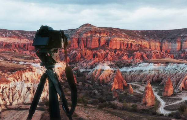 istock Beautiful sunset over the canyon in Cappadocia 811180232