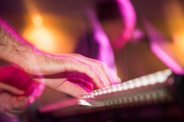 istock Musician plays keyboards in a rock band 811180692