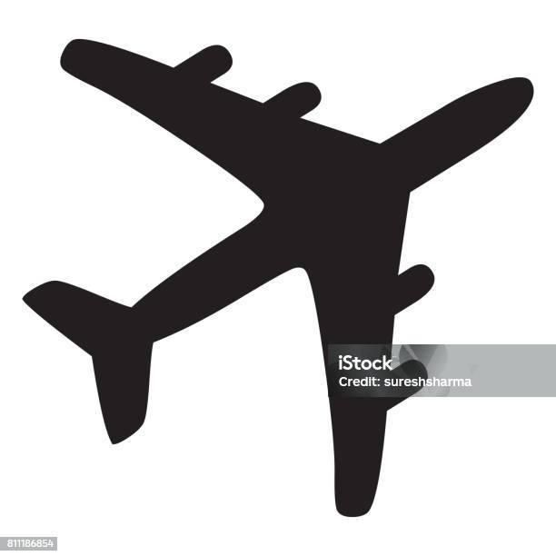 Airplane Icon Stock Photo - Download Image Now - Icon Symbol, Airplane, Commercial Airplane