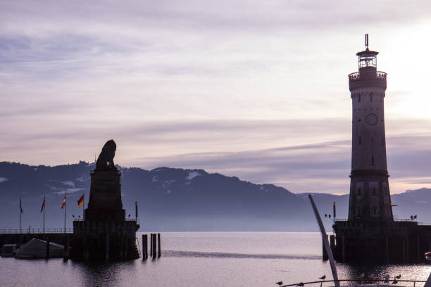 istock Harbor of Lindau at sunrise, Germany 811225078