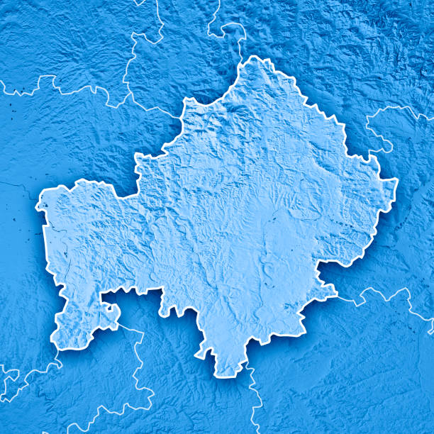 istock Unterfranken Regierungsbezirk Bayern 3D Render Topographic Map Blue Border 811227226