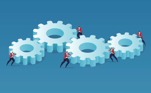 istock A group of businessmen pushing the gears 811227368