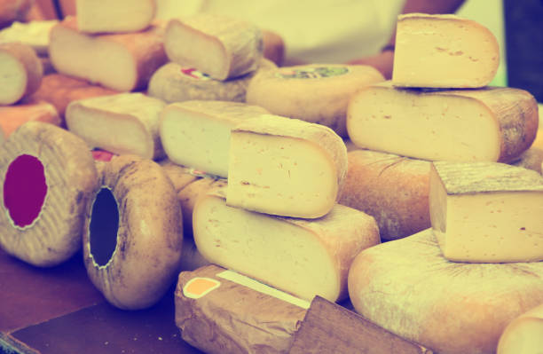 istock Different types of cheese in food shop 811231072