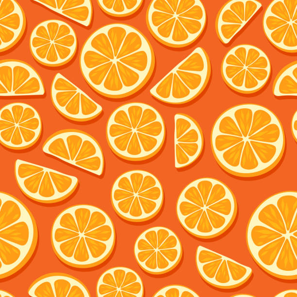 Orange slices seamless pattern Orange slices seamless pattern. Citrus fruit background. citric acid stock illustrations